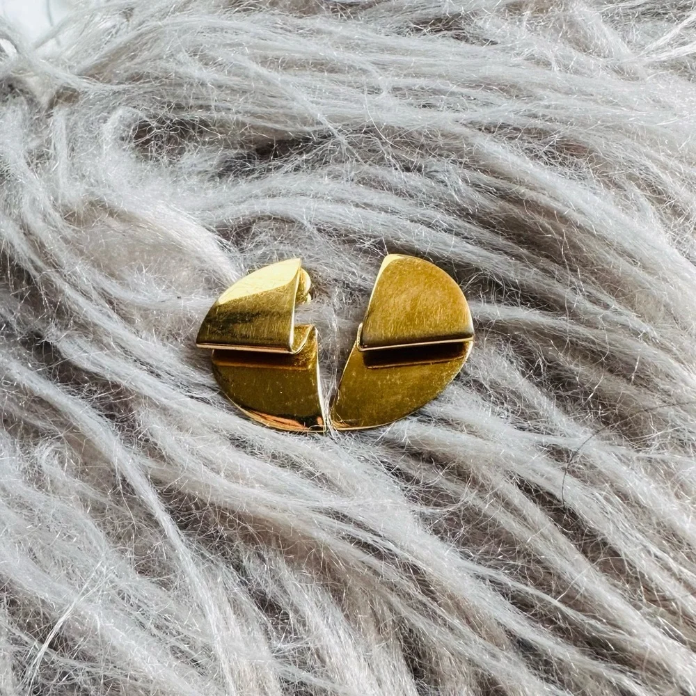 Vintage Monet Geometrical Folded Earrings